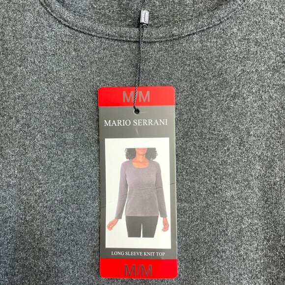 NEW Mario Serrani Women's M Long Sleeve Knit Top Gray - Picture 8 of 9